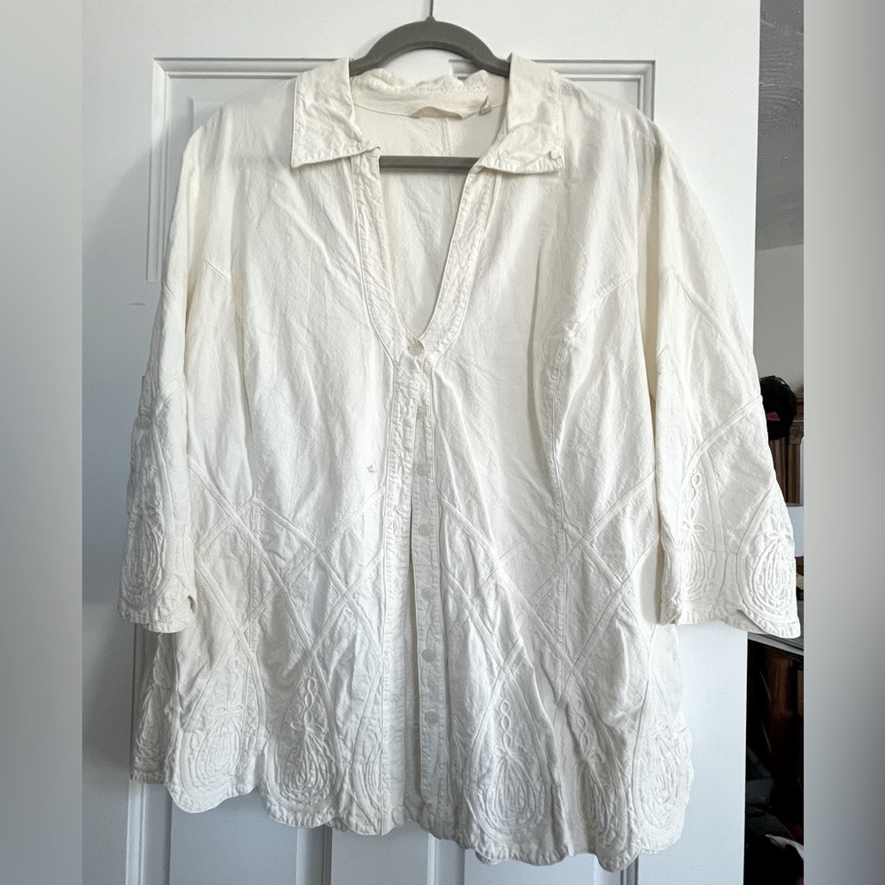 Cream Embroidered Blouse